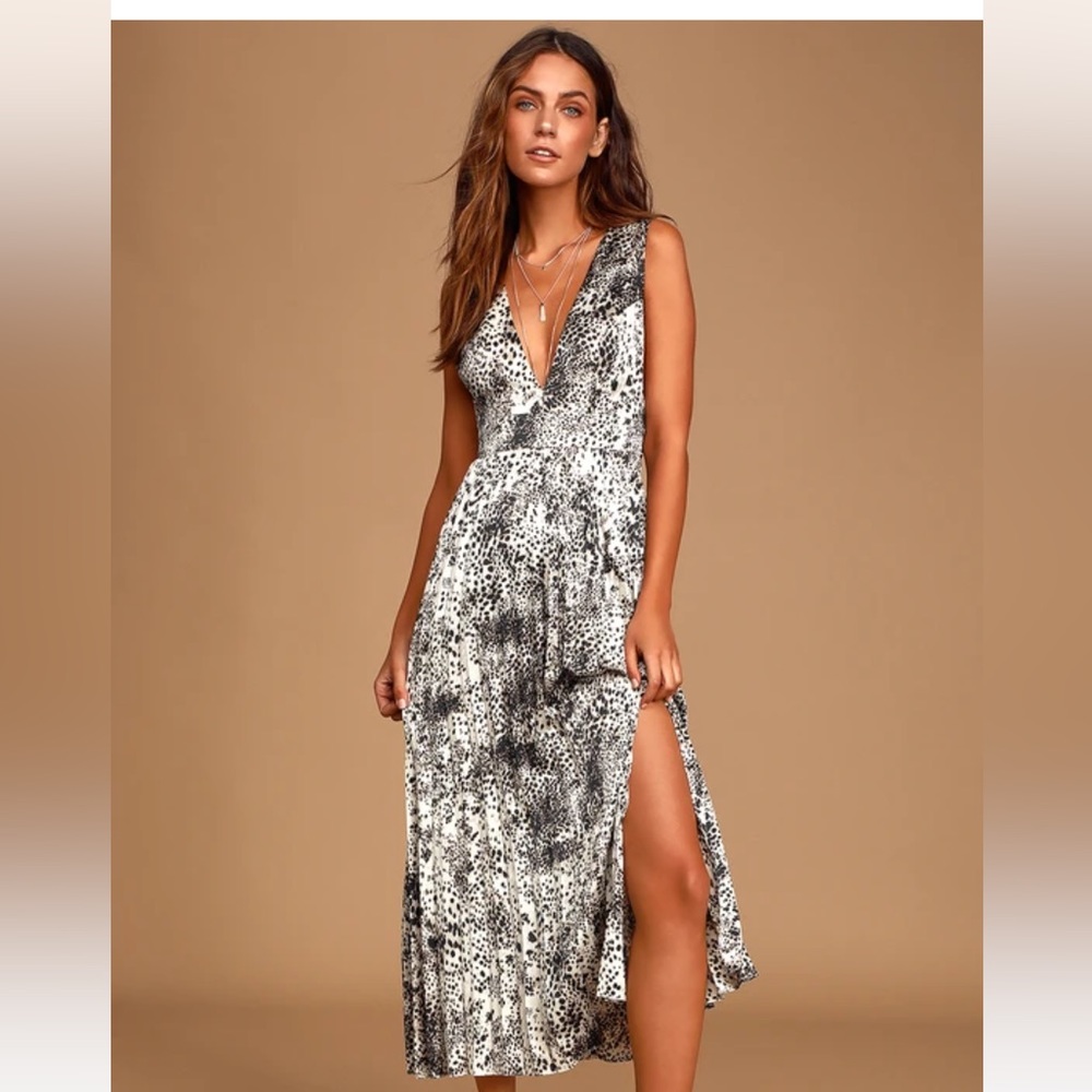 Ivory leopard dress
